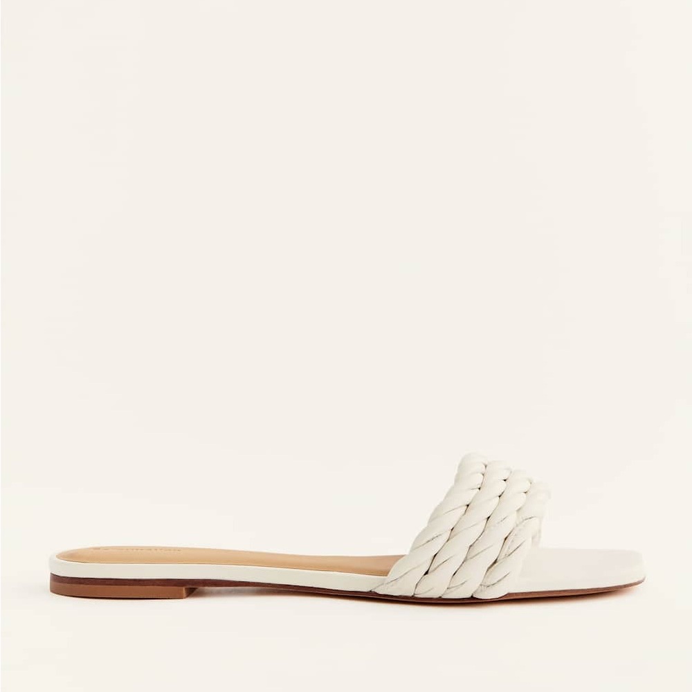 Reformation White Braided Strap Slide Sandals - Picture 6 of 7
